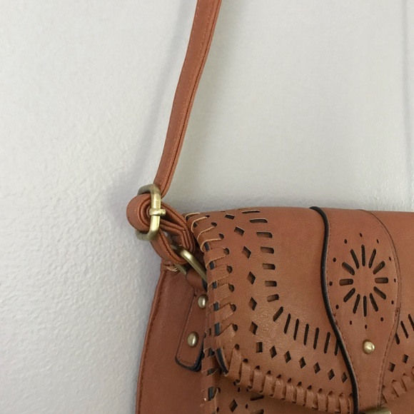 Boho vintage style crossbody leather purse - Picture 4 of 8